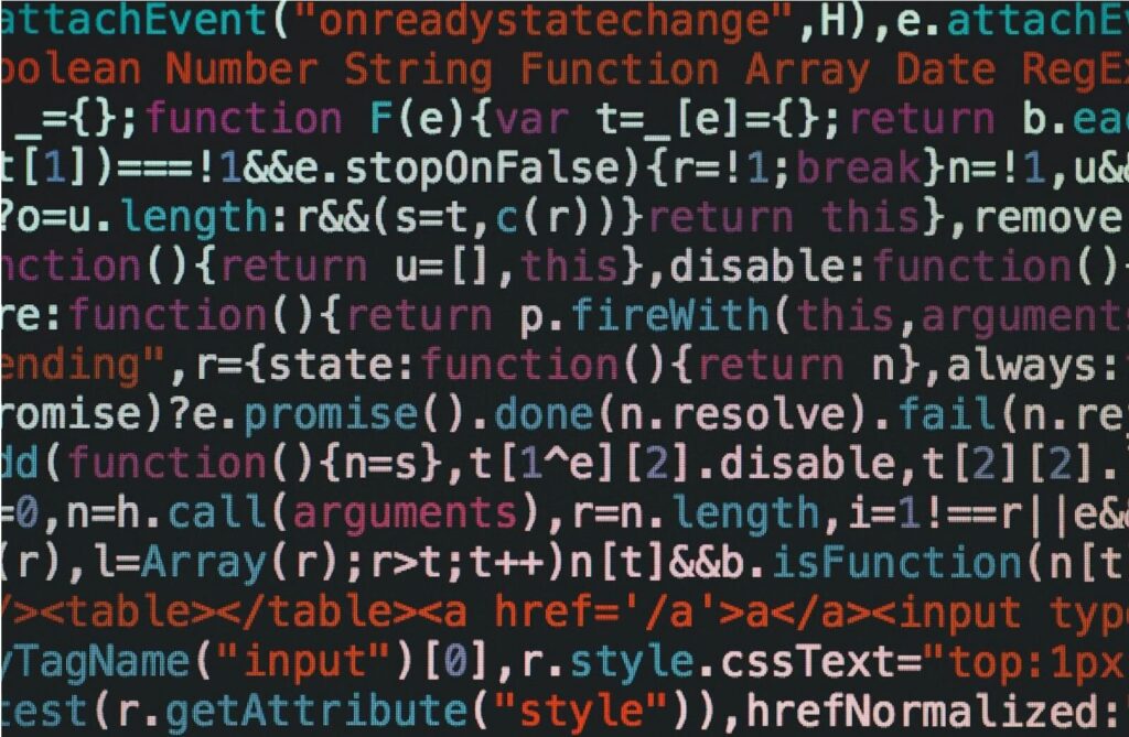 lines of code on a screen